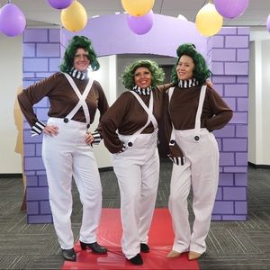 (3) Sets Oompa Loompa costumes (attire + wig set)